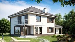 Комфортабельный двухэтажный дом традиционной формы с гаражом. Комфортабельный двухэтажный дом традиционной формы с гаражом.